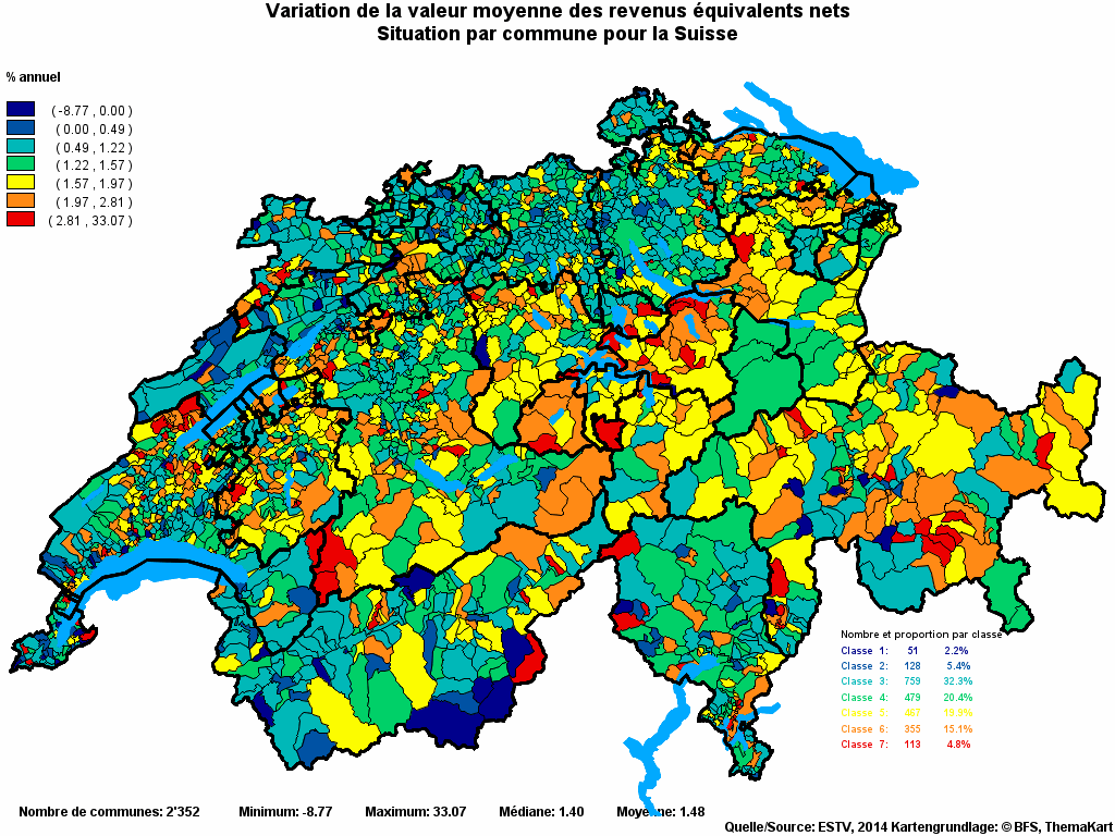 Choropleth map of rvariable
