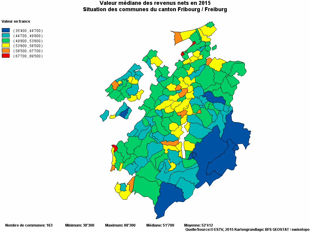 Choropleth map of rvariable