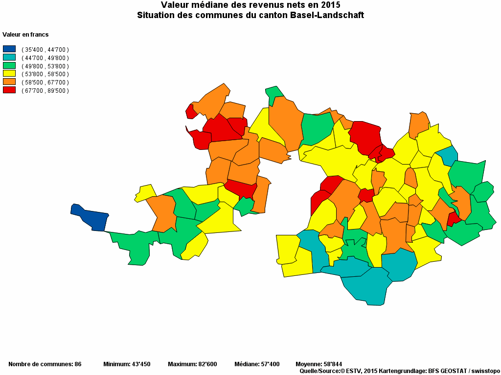Choropleth map of rvariable
