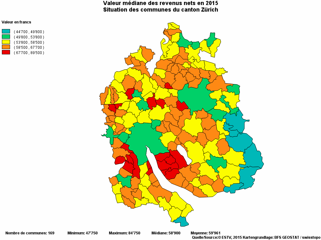 Choropleth map of rvariable