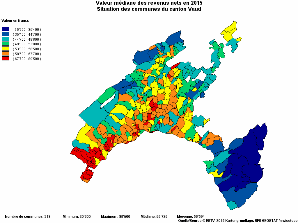 Choropleth map of rvariable