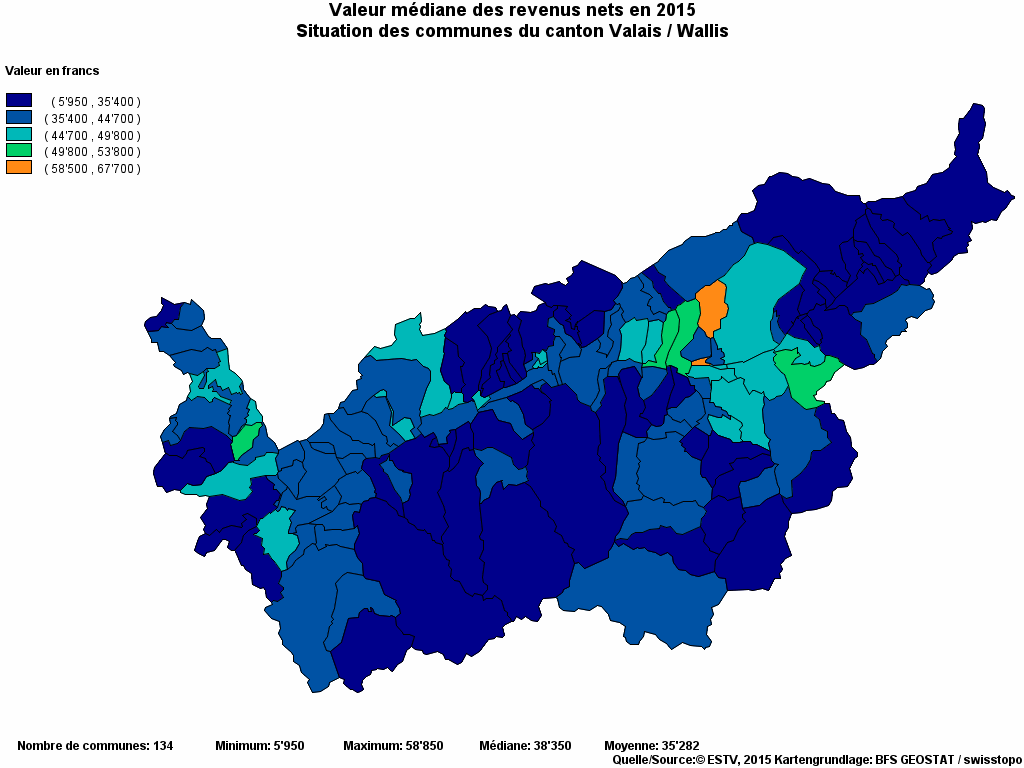 Choropleth map of rvariable