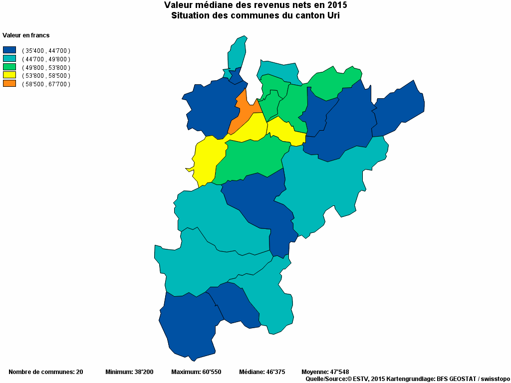Choropleth map of rvariable