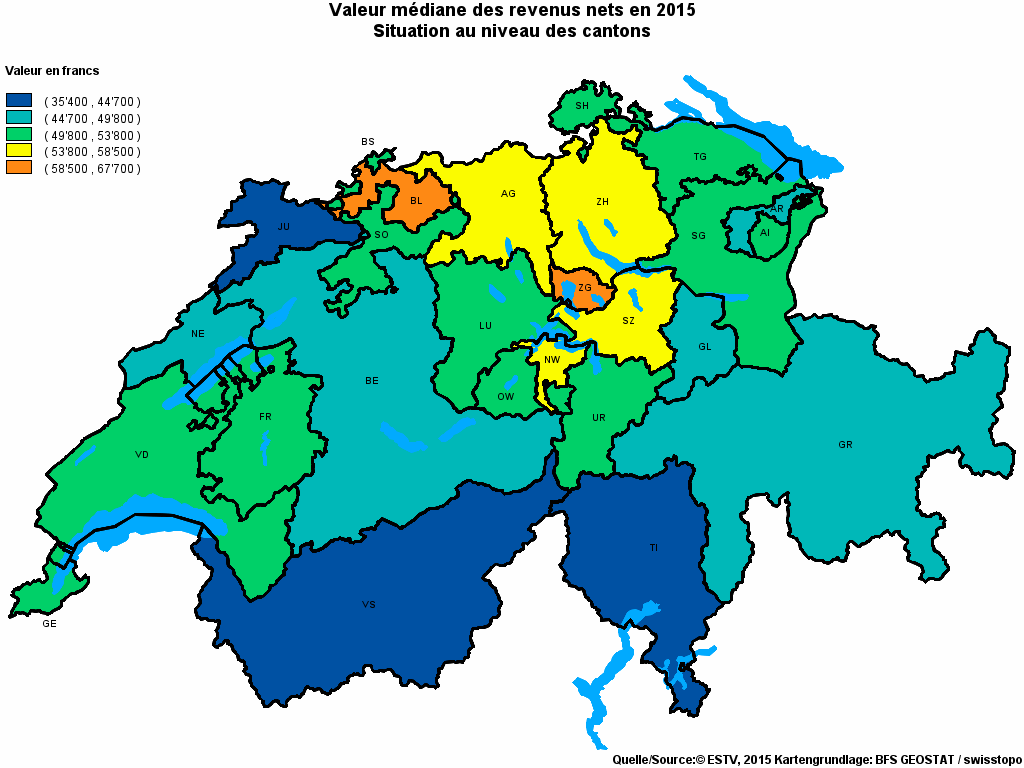Choropleth map of rvariable