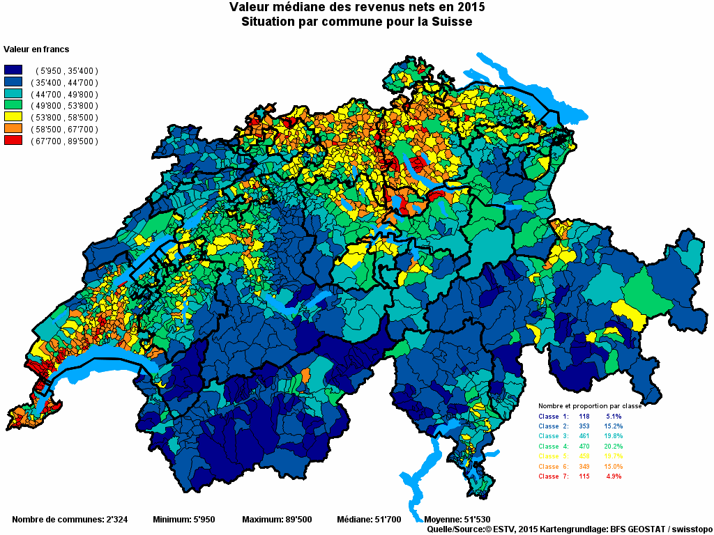 Choropleth map of rvariable